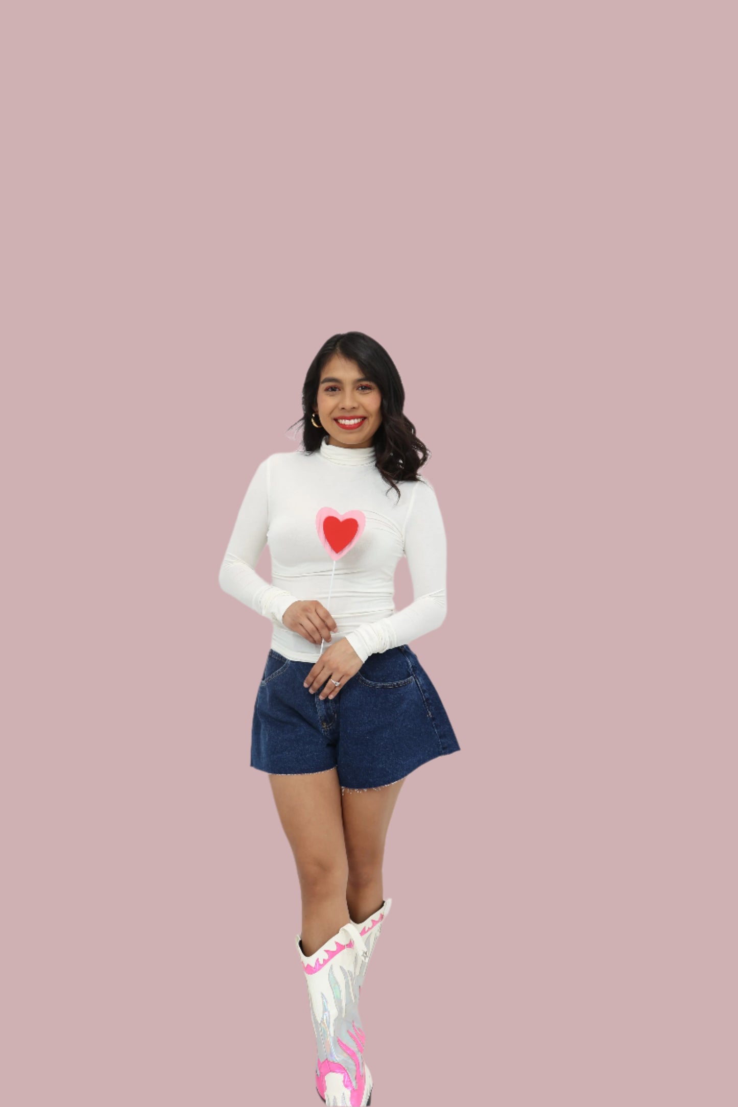 Cream Romance Turtleneck Layer Top