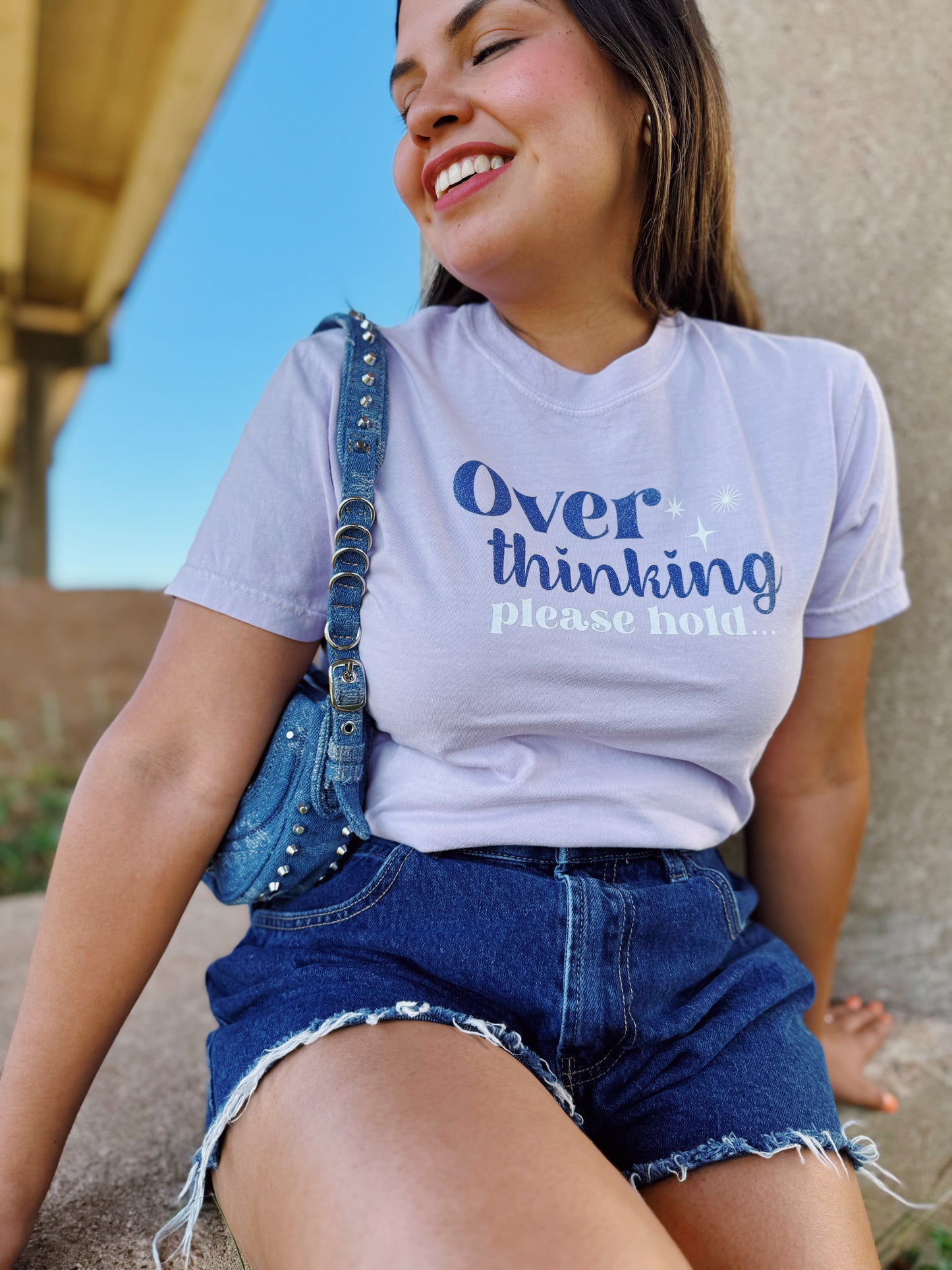 Overthinking Please Hold Cotton Tee