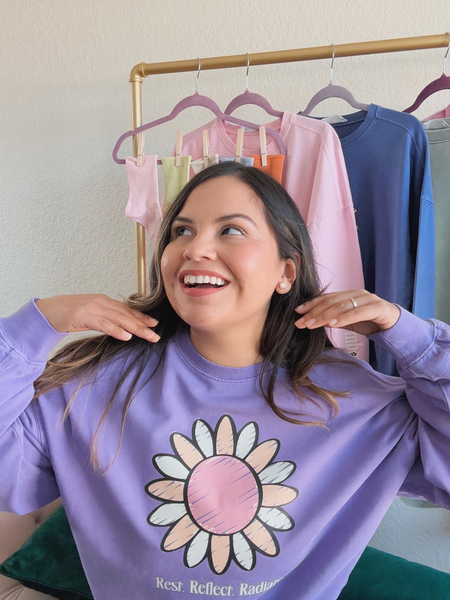 Radiate Knit Sweatshirt Wisteria