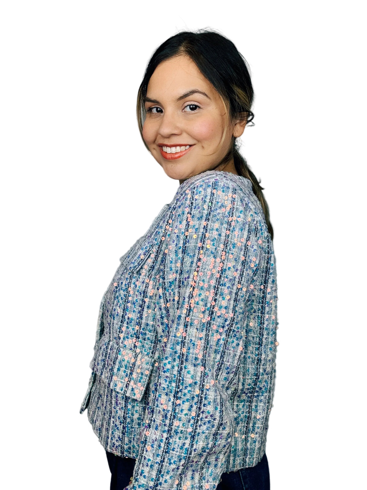 Fairy-Tale Sequin Tweed Jacket