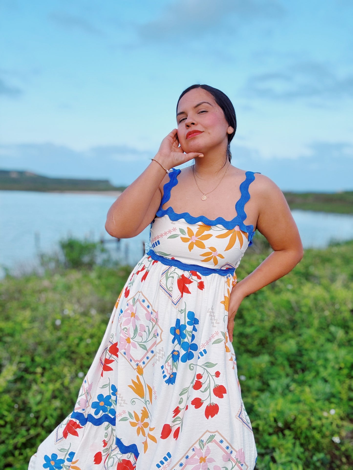 Wavy Floral Spring/Summer Dress