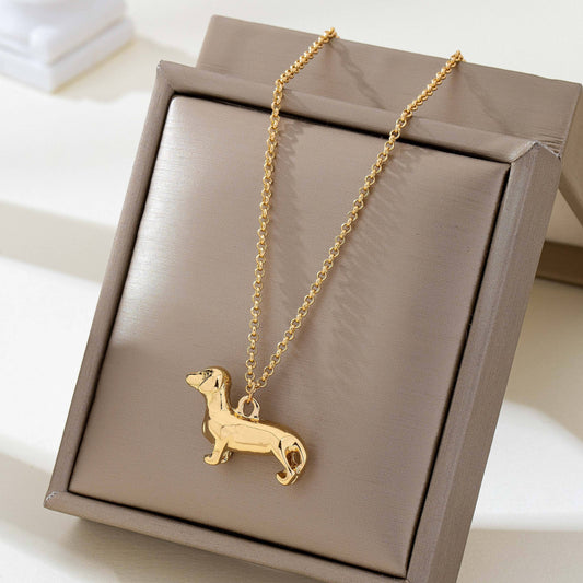 LITTLE WIENER DOG PENDANT NECKLACE