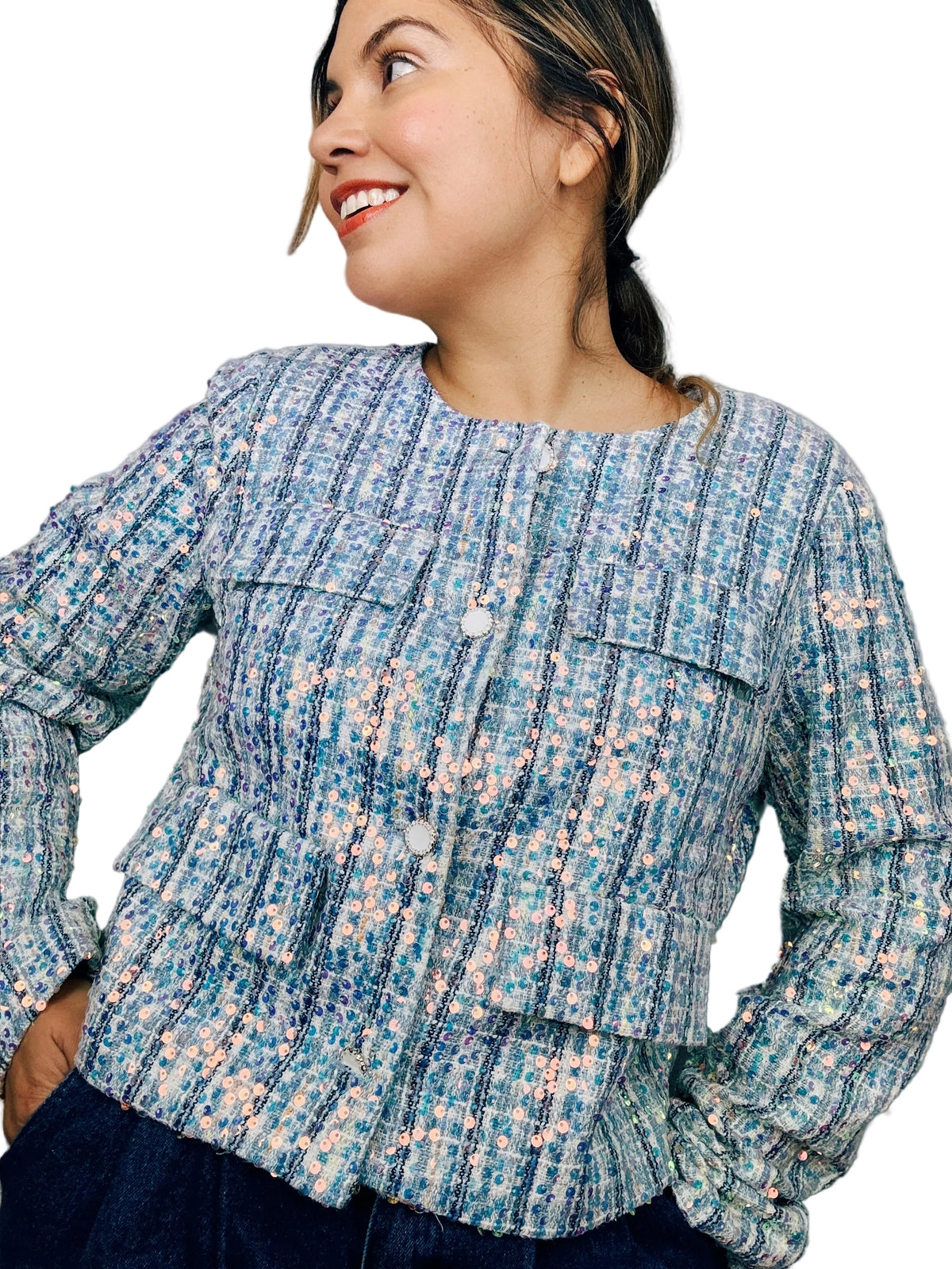 Fairy-Tale Sequin Tweed Jacket