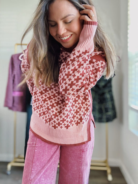 Berry Cozy Dream Pullover Sweater