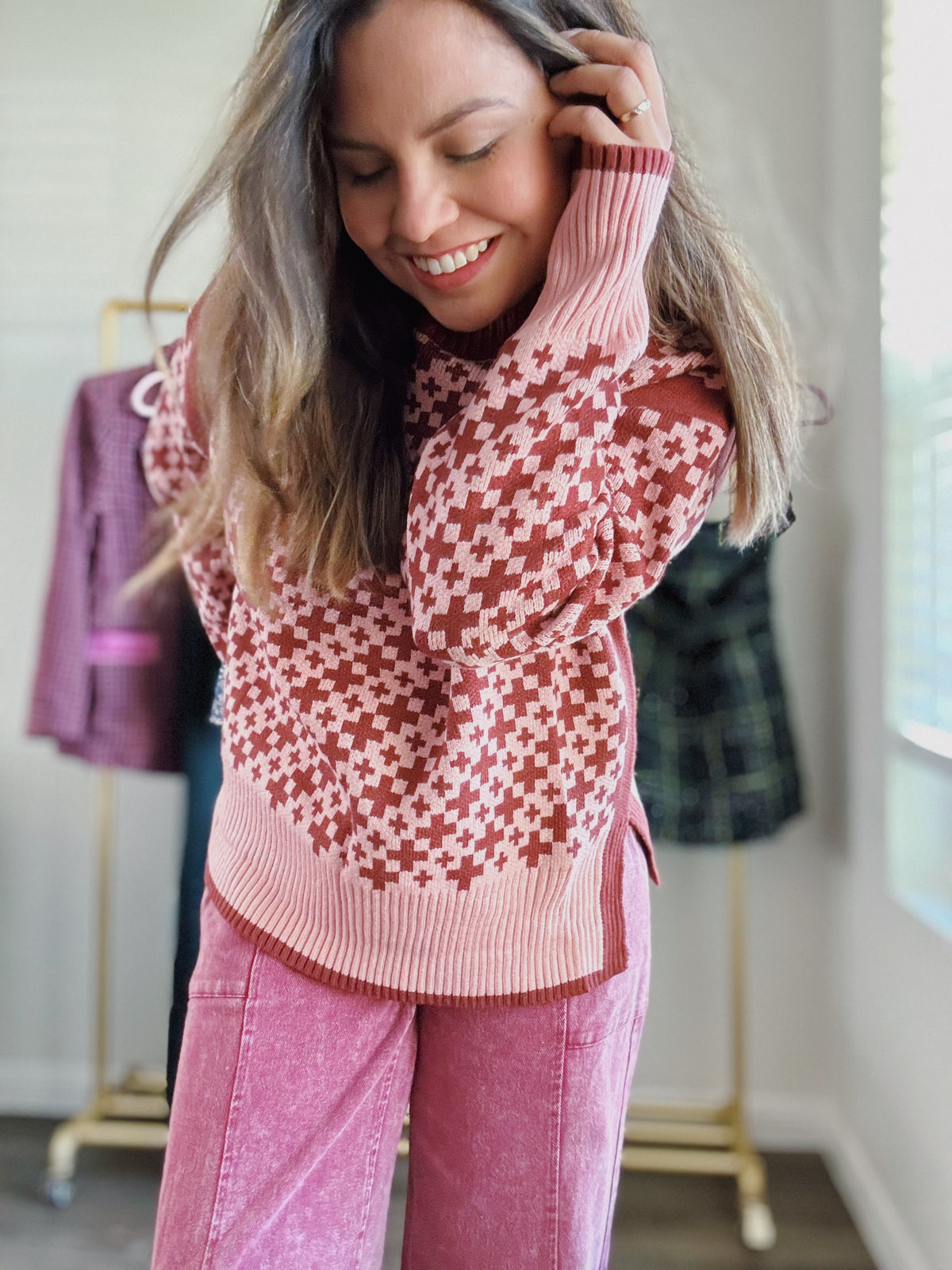 Berry Cozy Dream Pullover Sweater