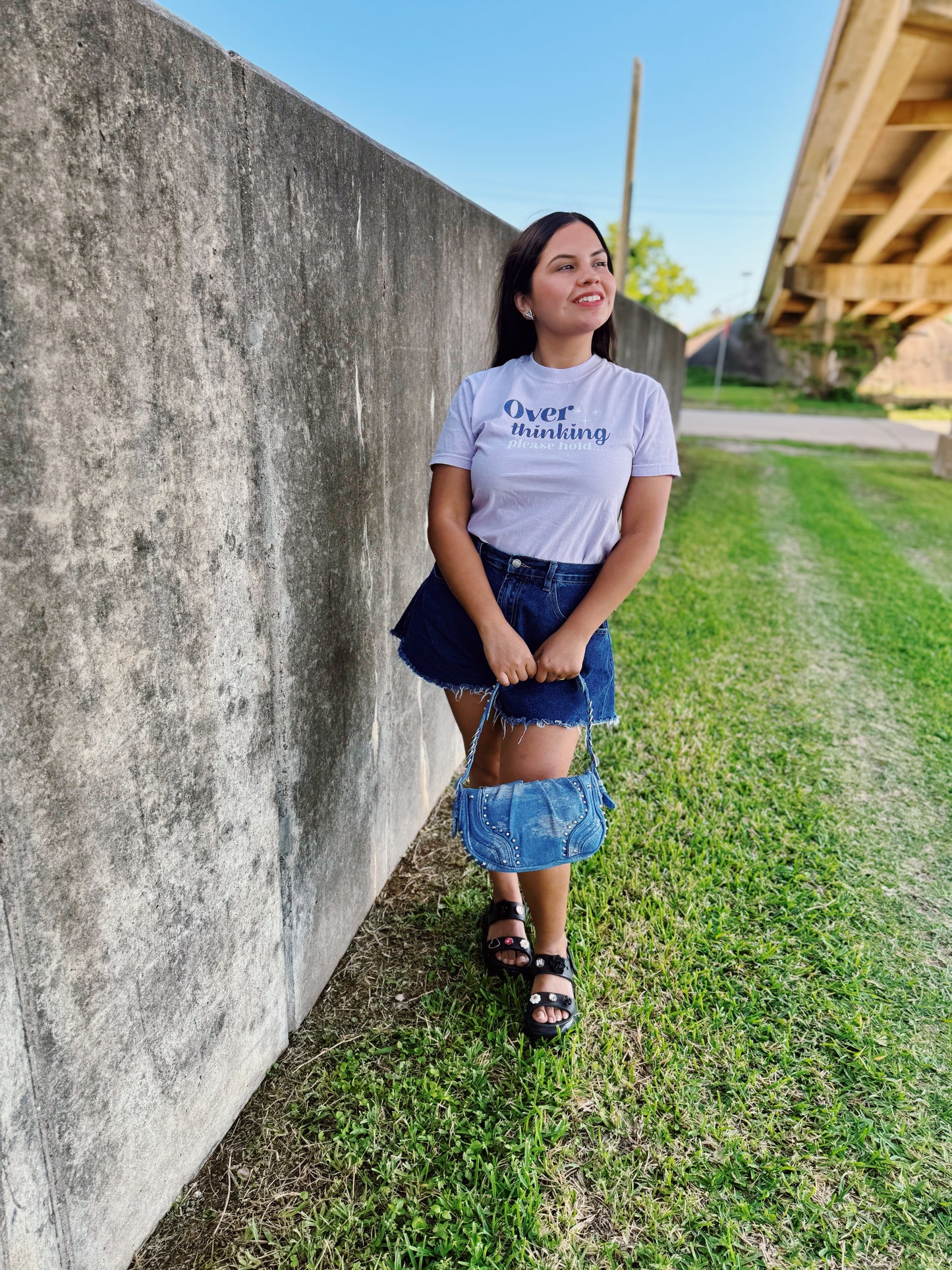 Overthinking Please Hold Cotton Tee