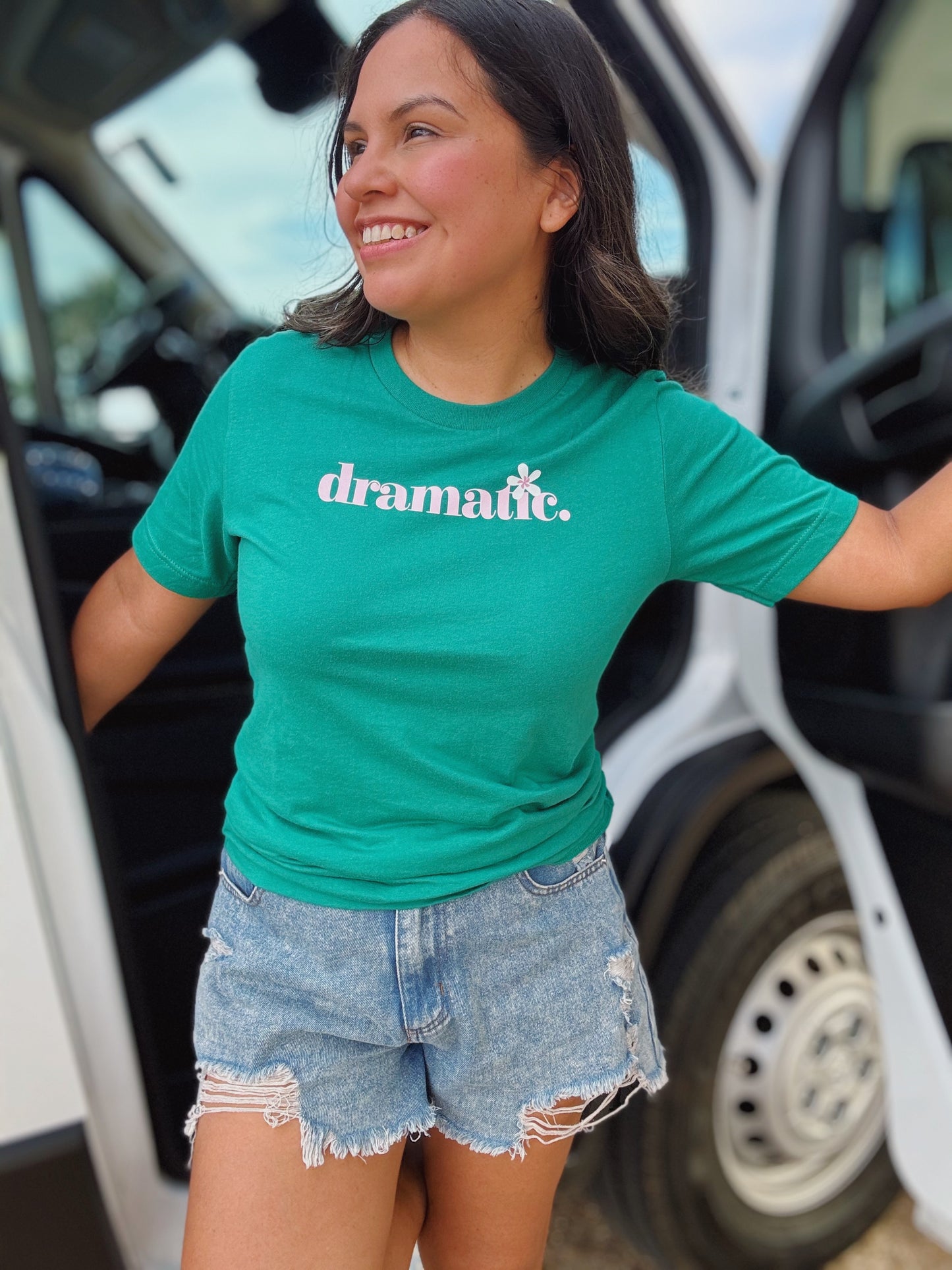 Dramatic Evergreen Cotton T-Shirt