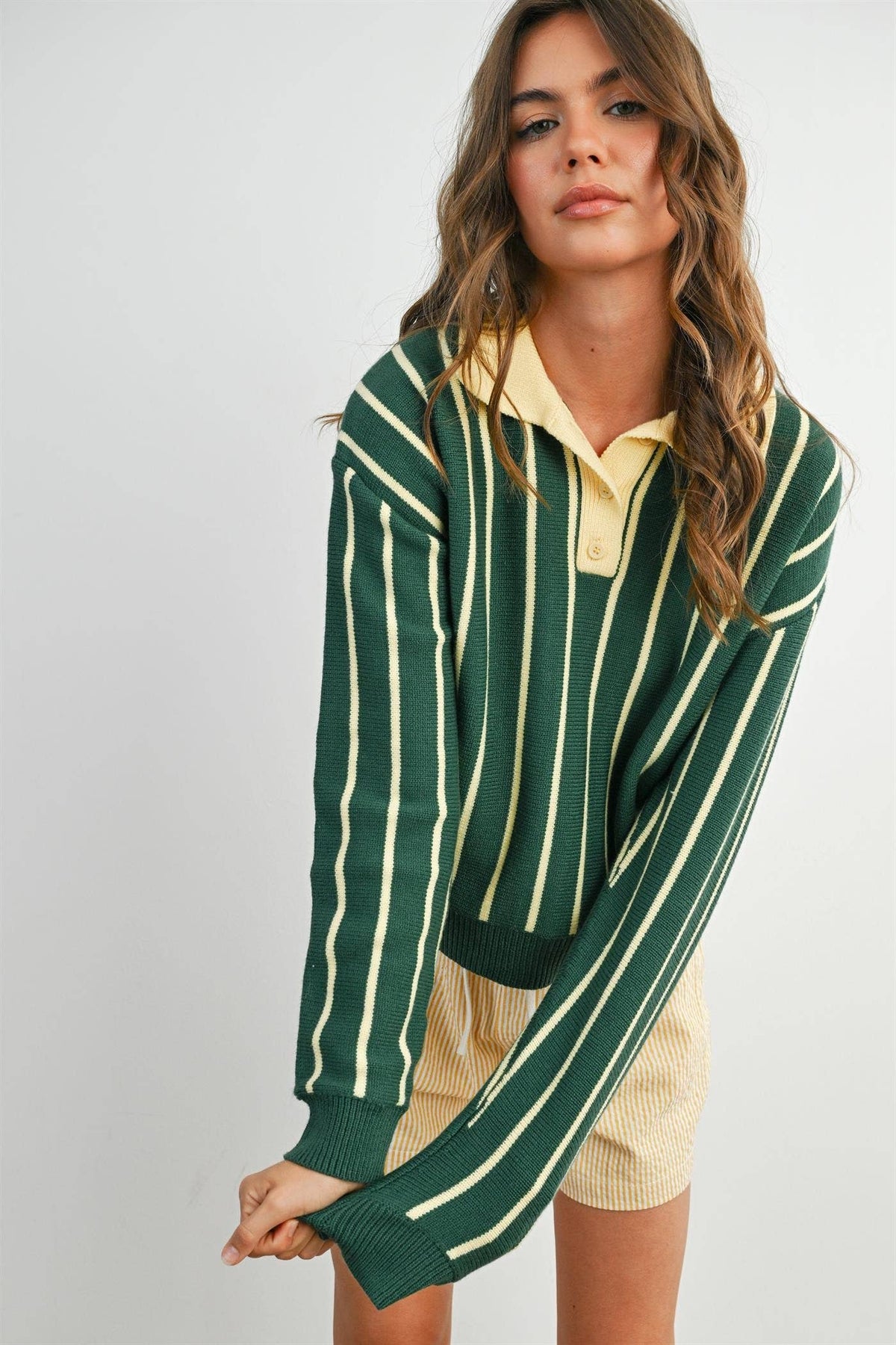 LA COOL GIRL POLO SWEATER