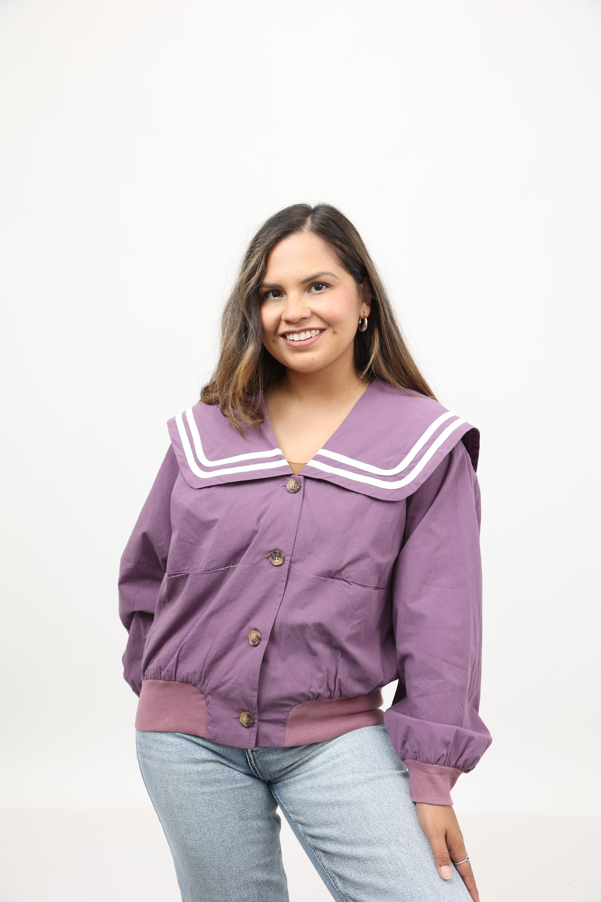 Peter Pan Cotton Jacket (Violet)