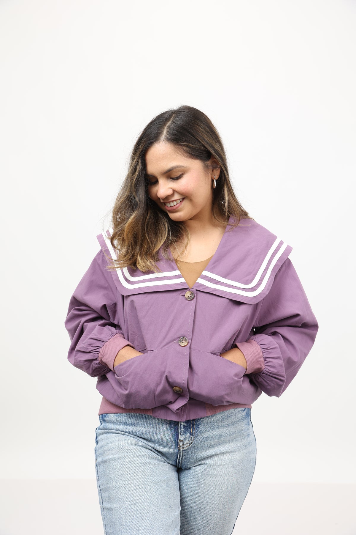 Peter Pan Cotton Jacket (Violet)