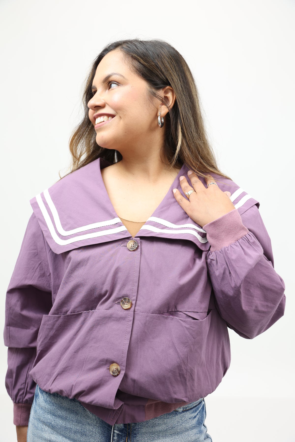 Peter Pan Cotton Jacket (Violet)