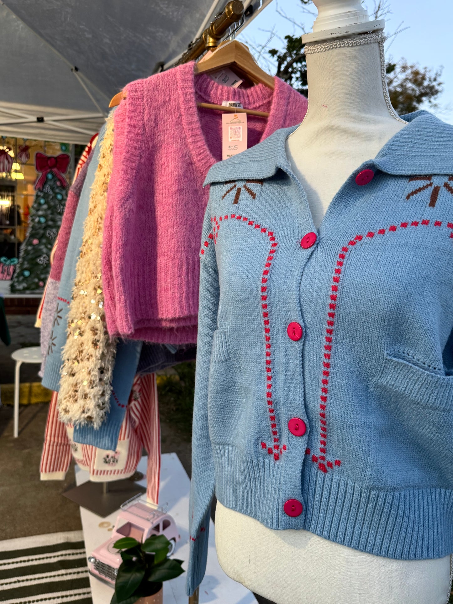 Blue/Red Western Cardigan