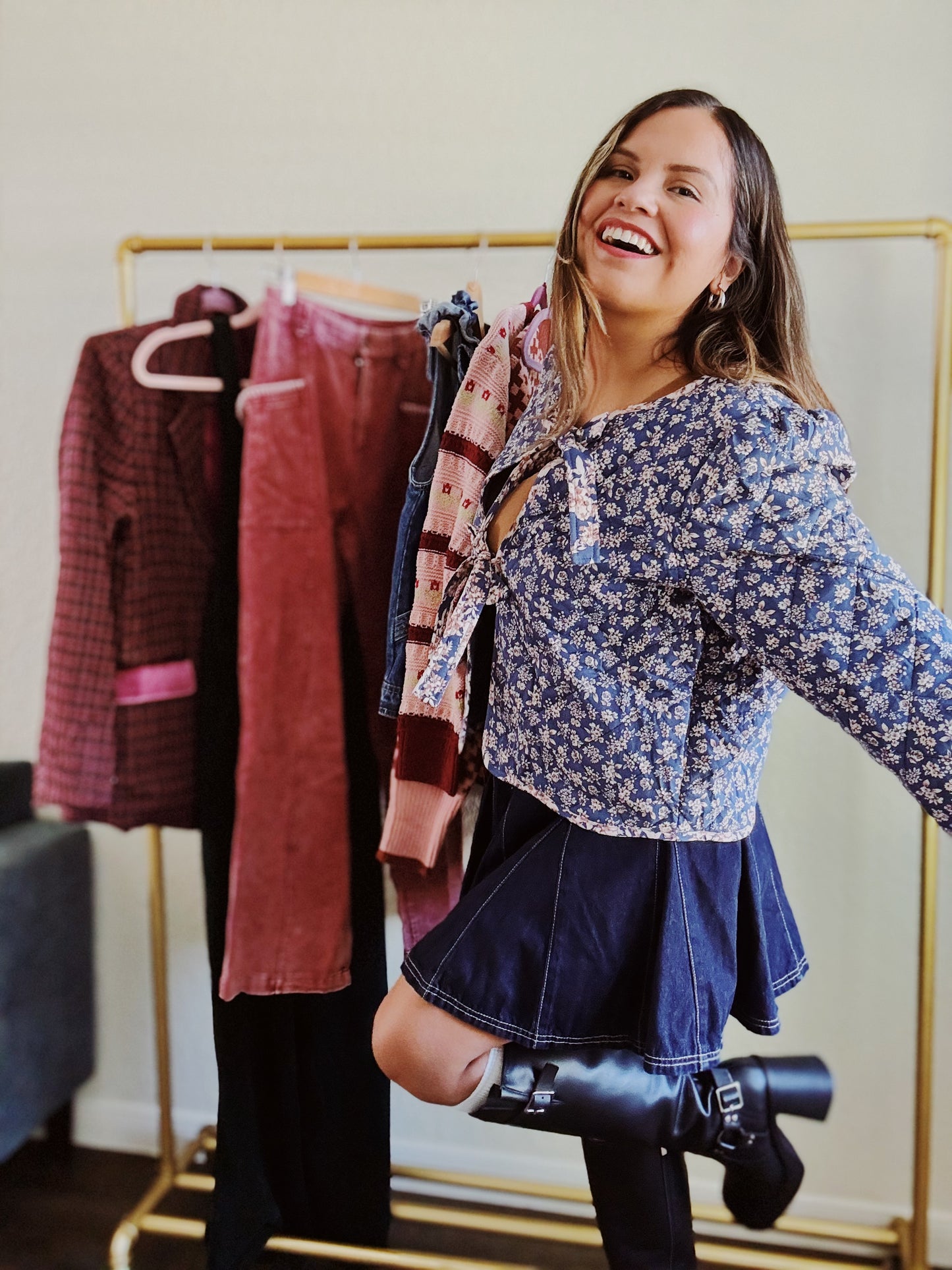 Floral Quilt Bow Jacket