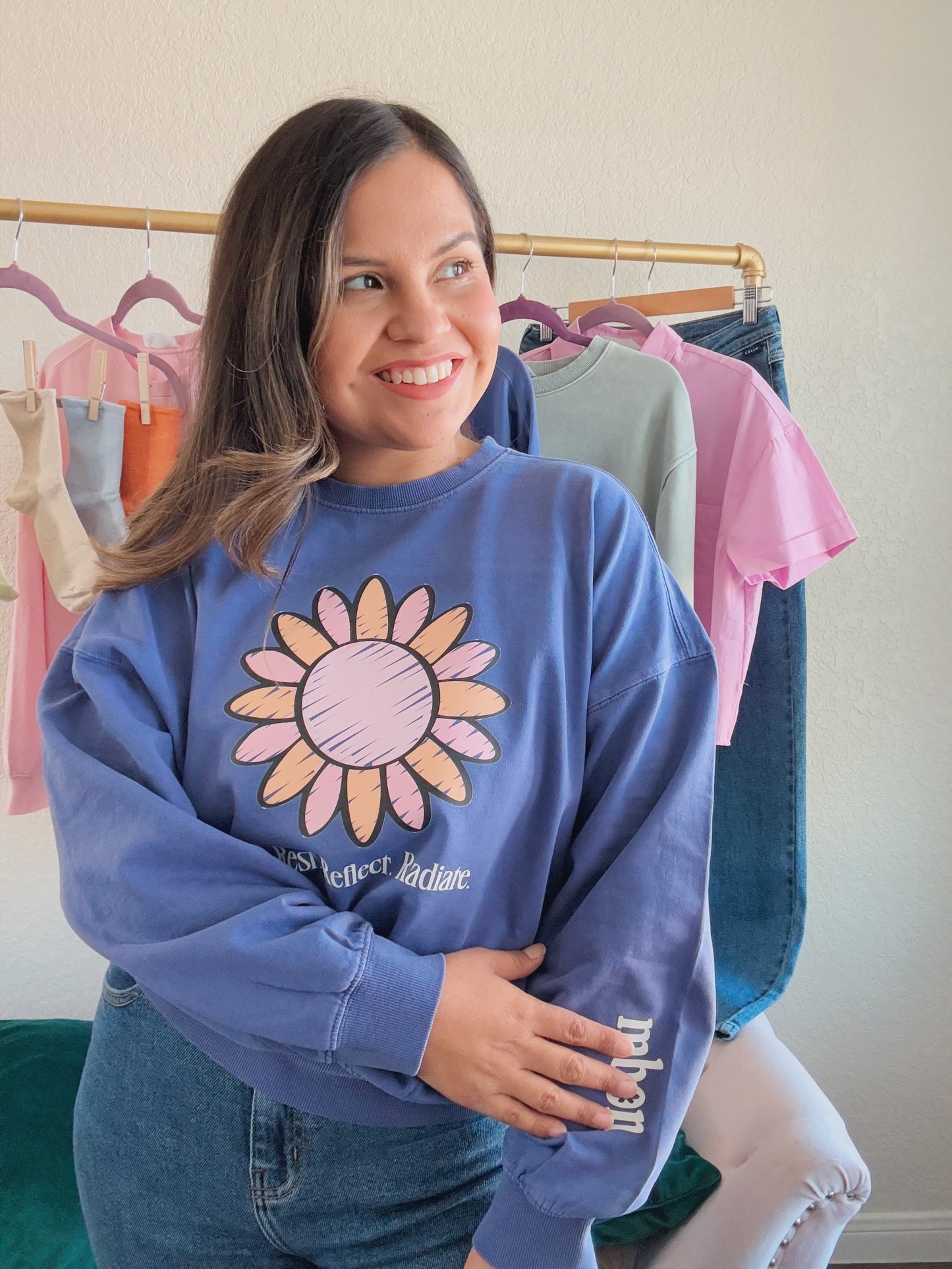 Radiate Knit Sweatshirt Indigo