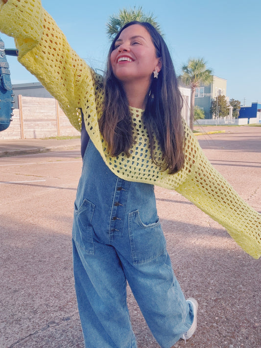 Don’t be shy breezy yellow cropped sweater