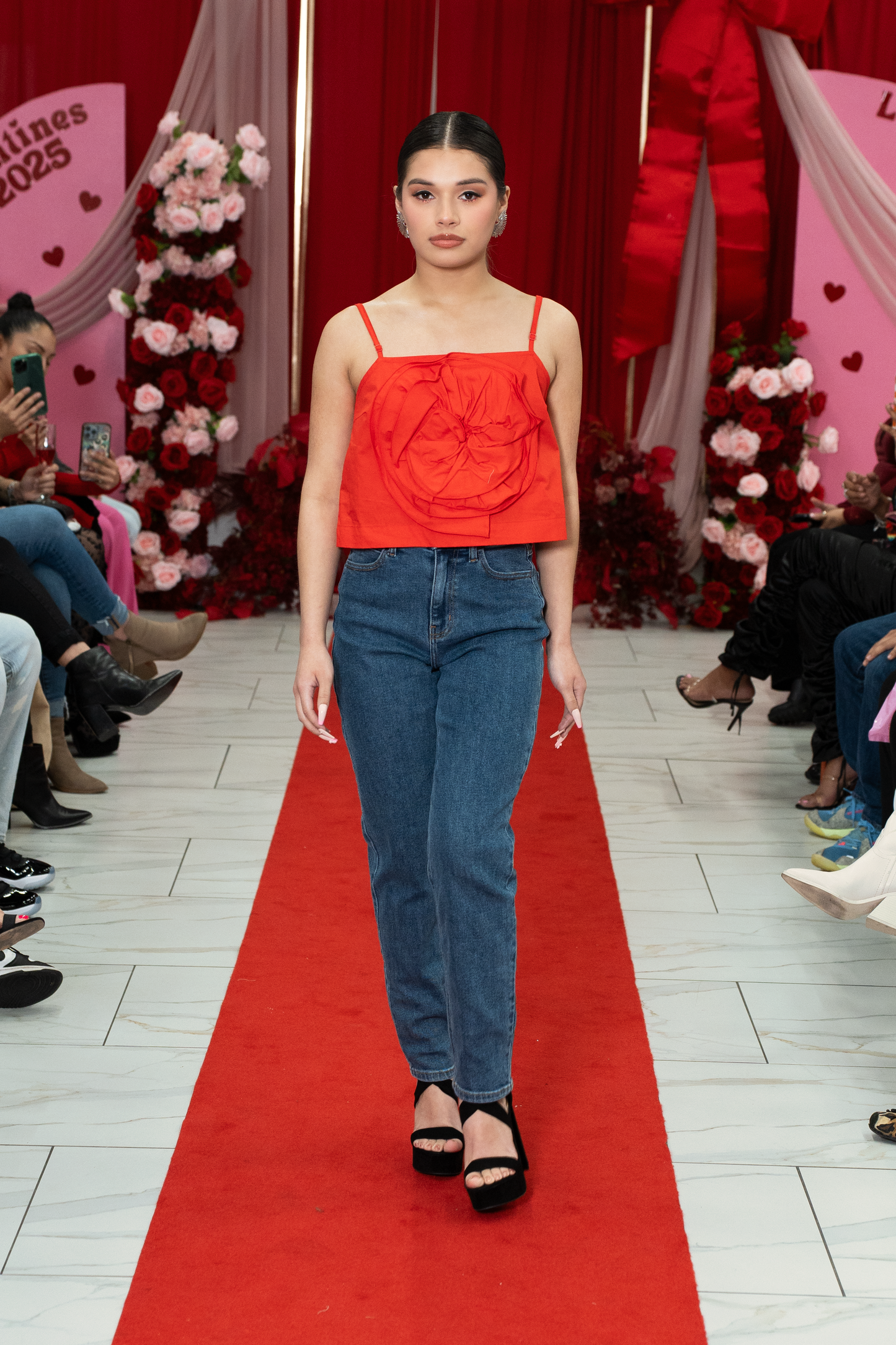 Red Rose Spaghetti Strap Top