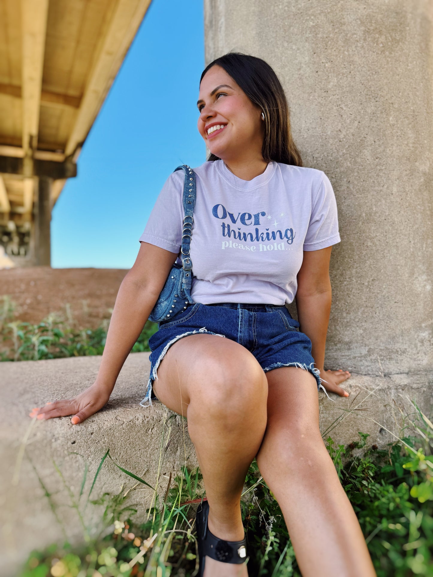 Overthinking Please Hold Cotton Tee