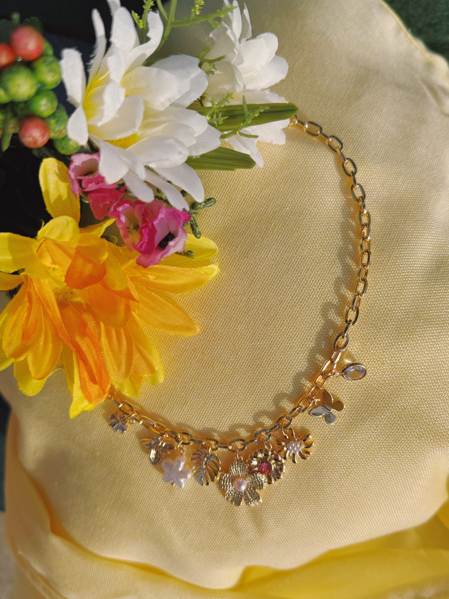 Floral Love Charm Necklace