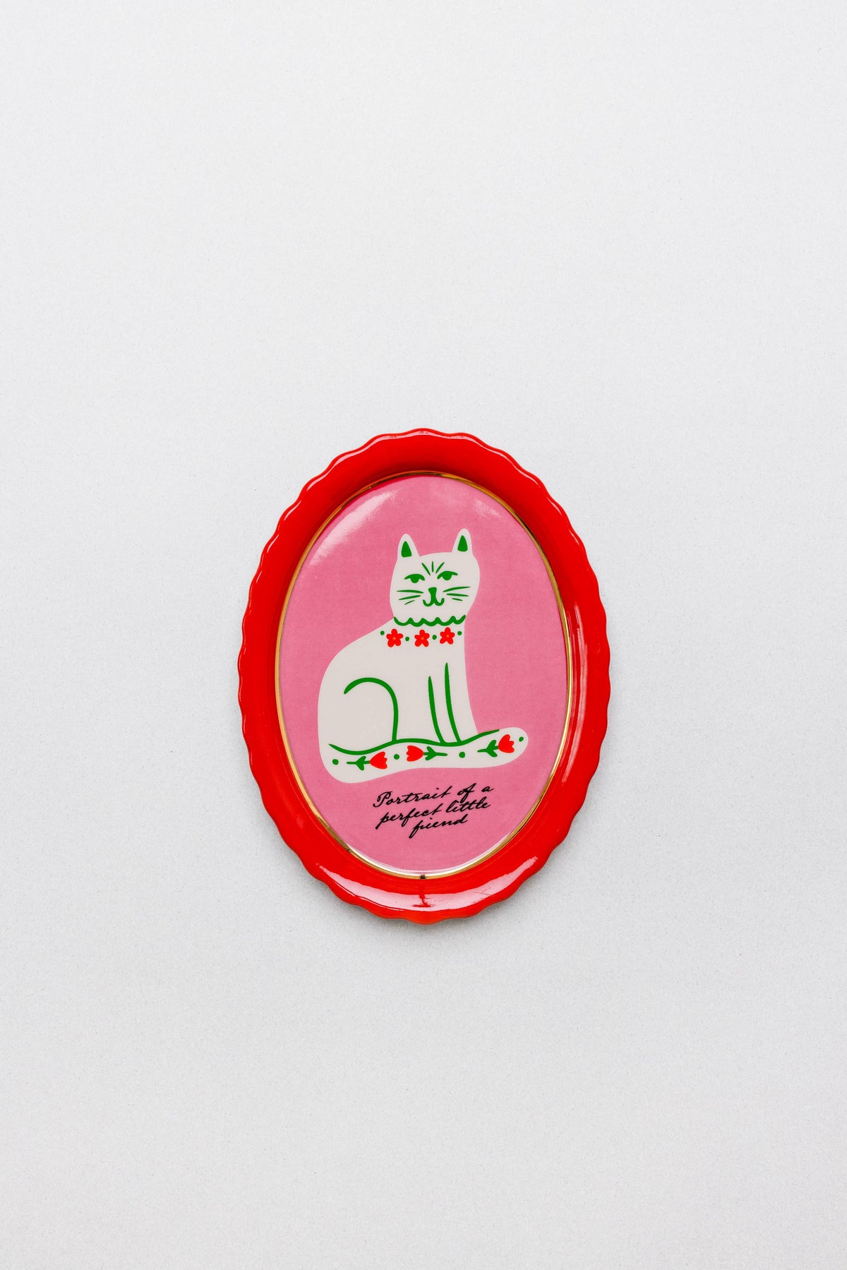 Oval Trinket Tray, Cat Portrait