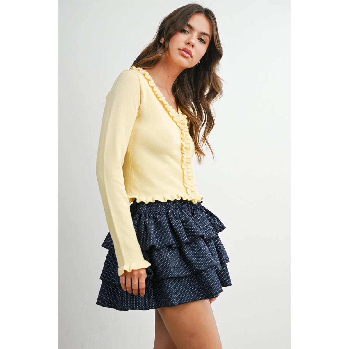 CONSENTIDA YELLOW KNIT SWEATER
