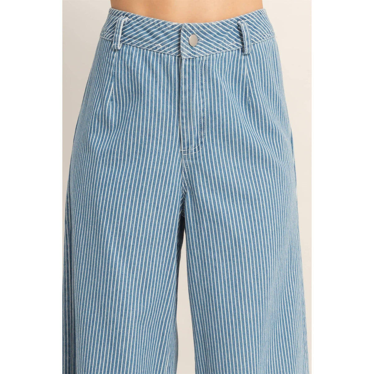 Pinstripe Zipper Front Pants
