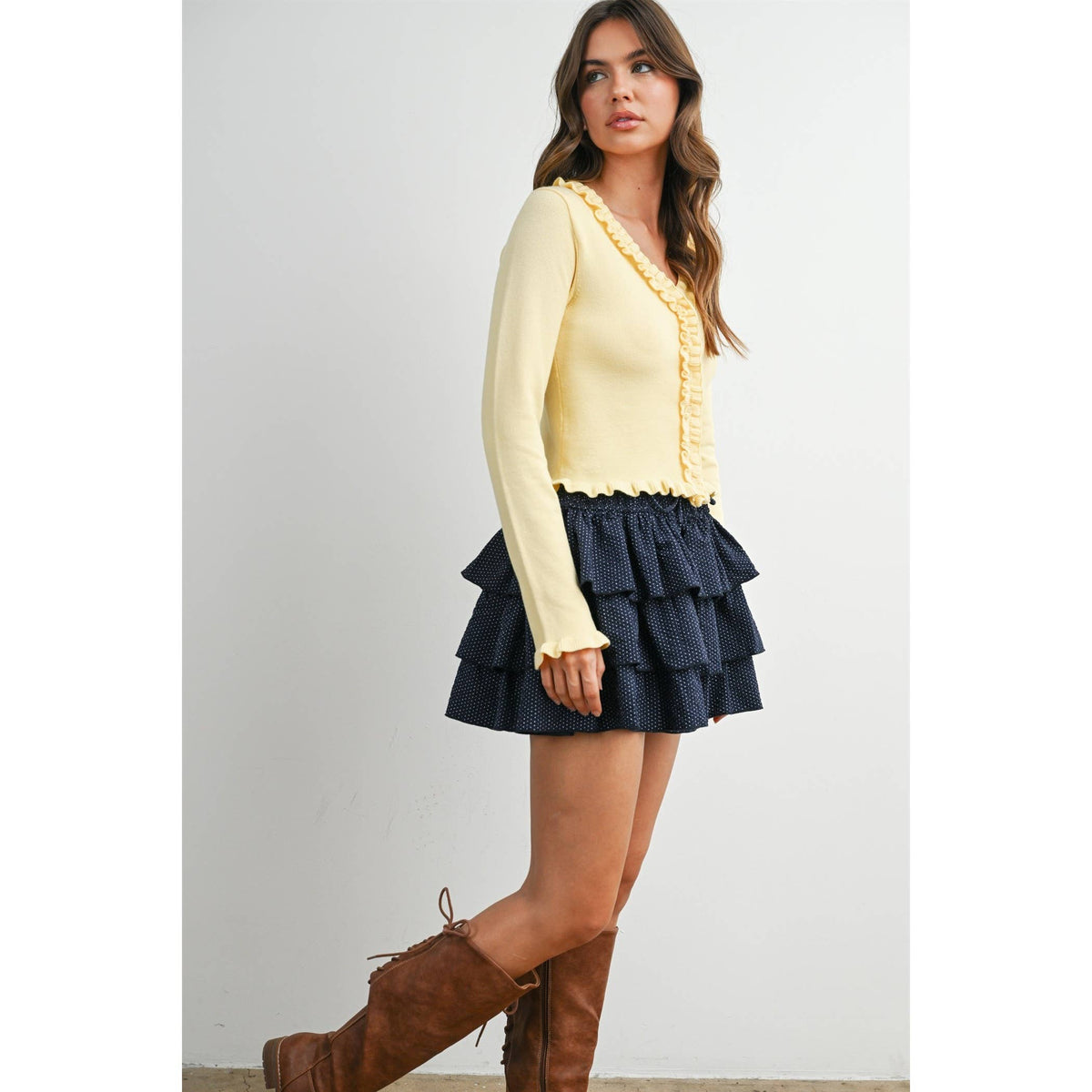 CONSENTIDA YELLOW KNIT SWEATER