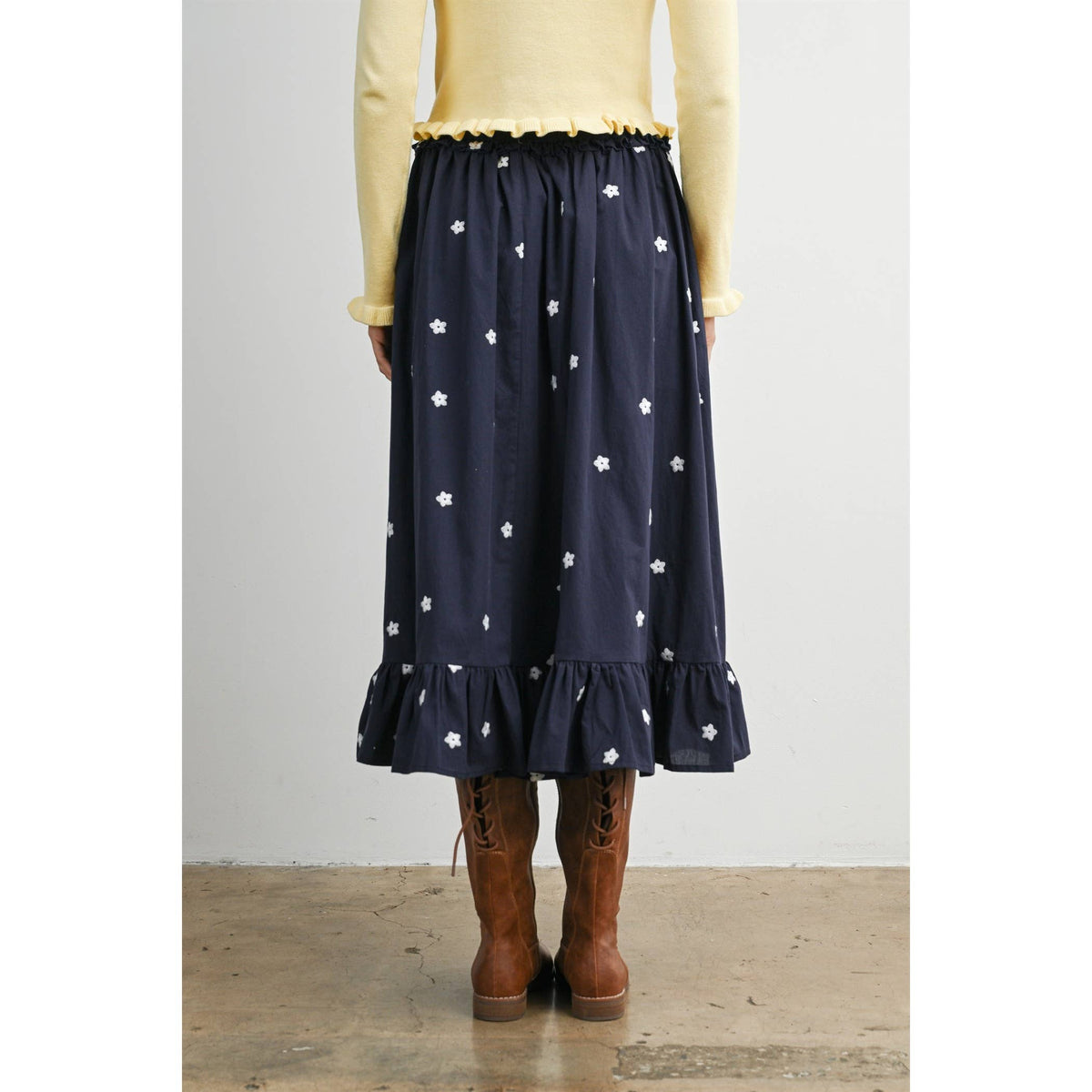 MIDNIGHT GARDEN RUFFLE MAXI SKIRT