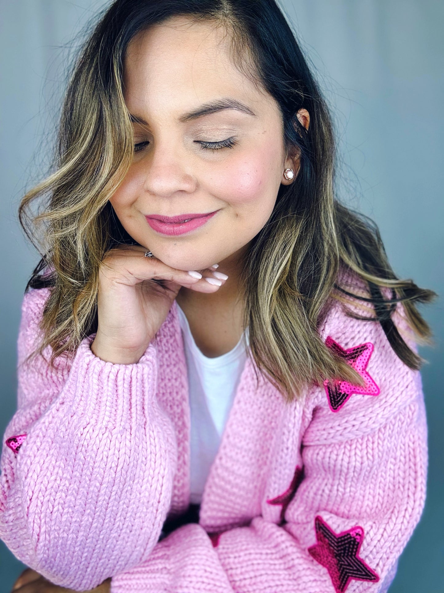 Star Patch Pink Cardigan