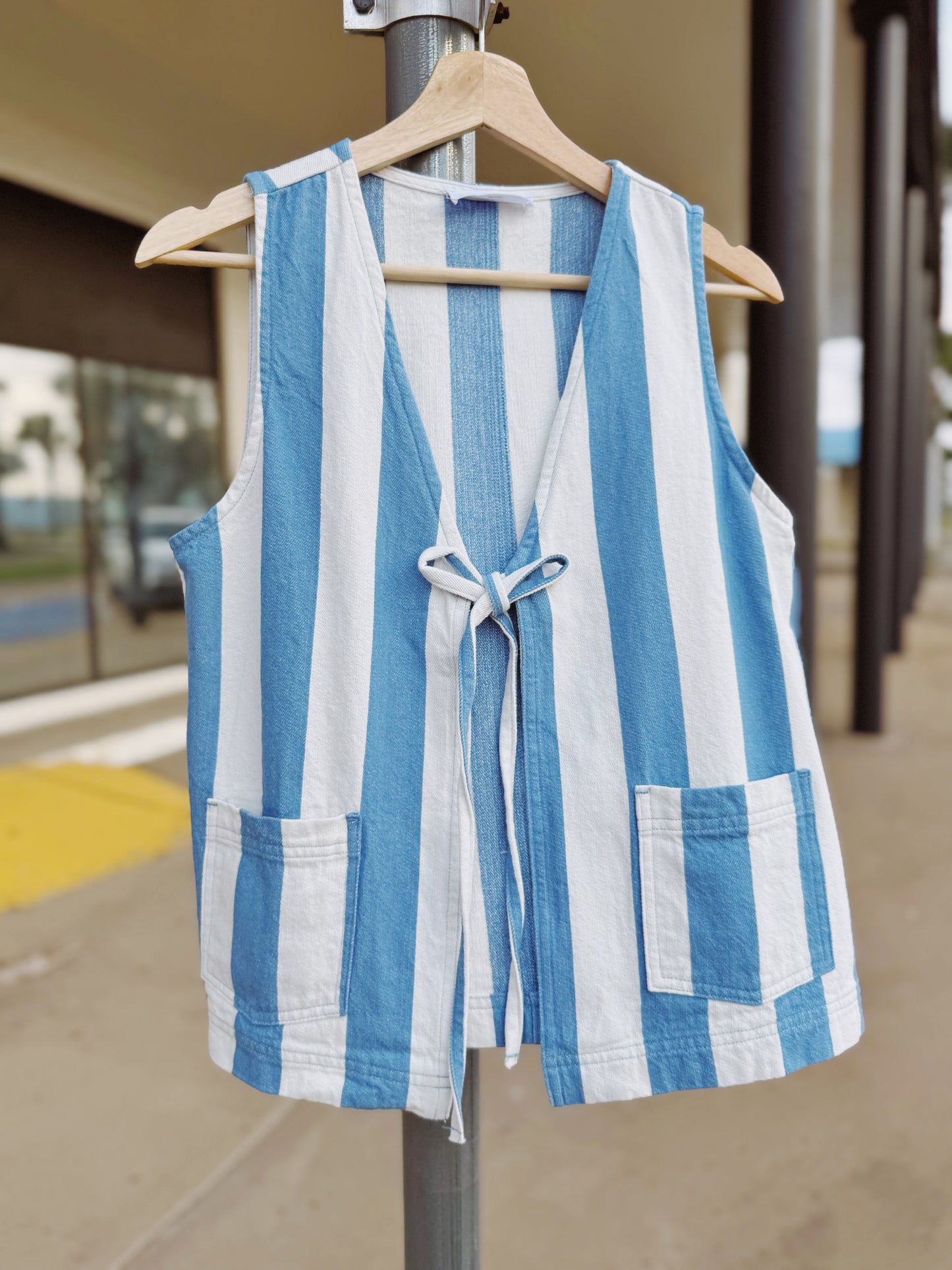 Sail Away Blue Stripe Cotton Vest