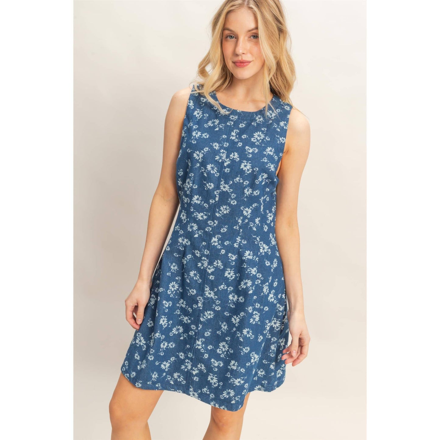 Sleeveless Floral A-Line Dress