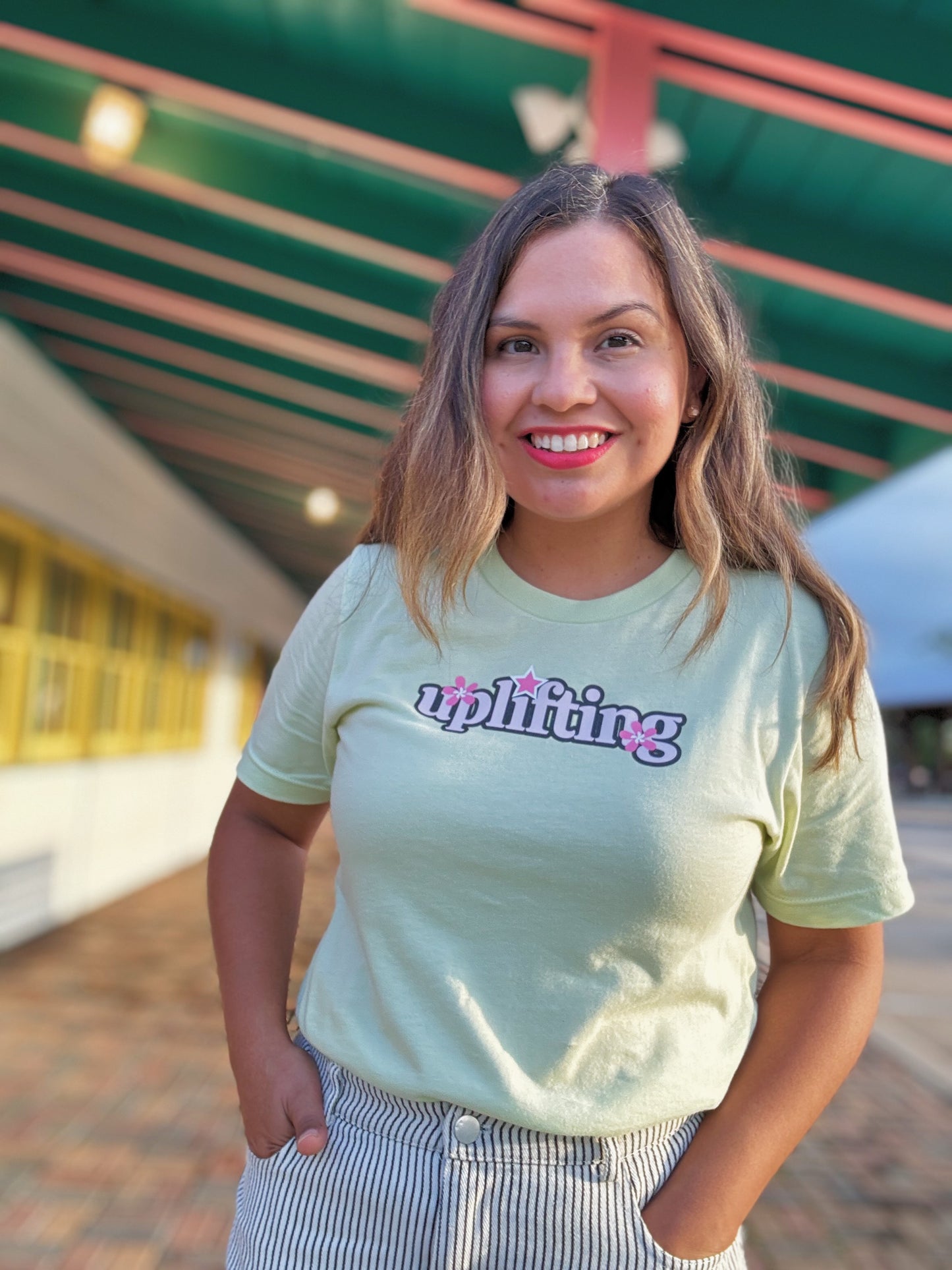 Uplifting Spring Green Cotton T-Shirt