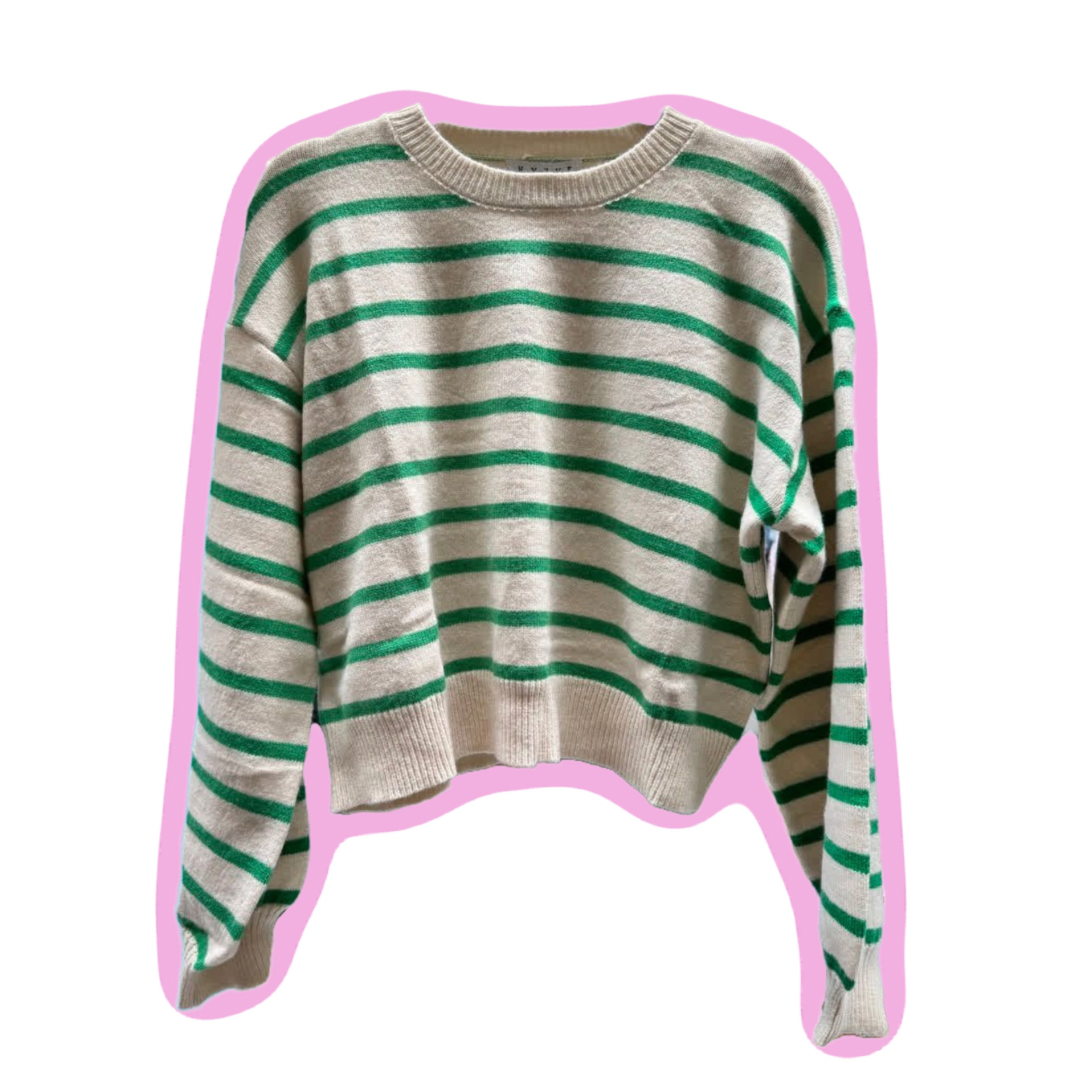 Striped Green Brunch Sunday Sweater