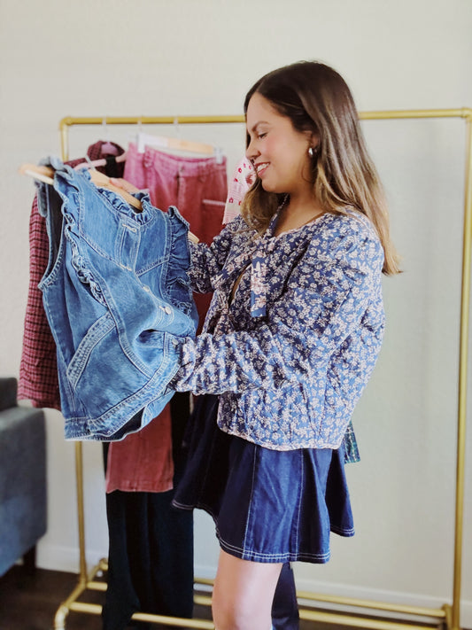 Floral Quilt Bow Jacket