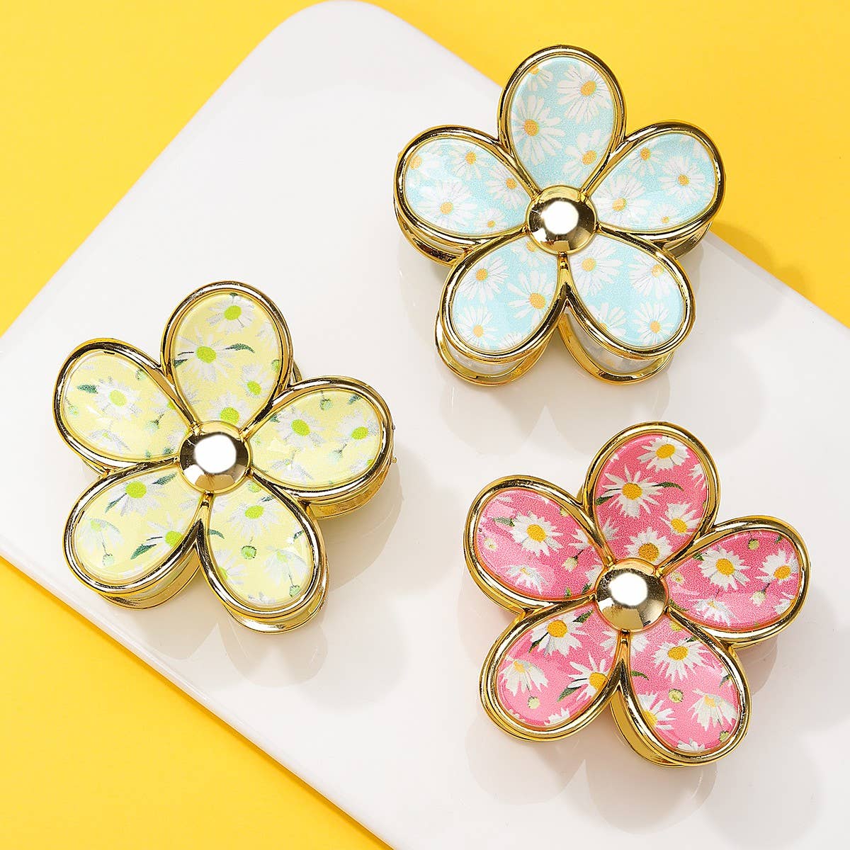 Floral Bloom Hair Claw Clips