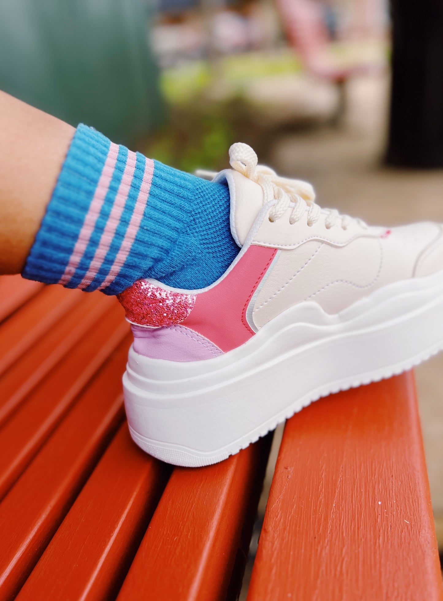 Platform Pink Off-White Sneakers