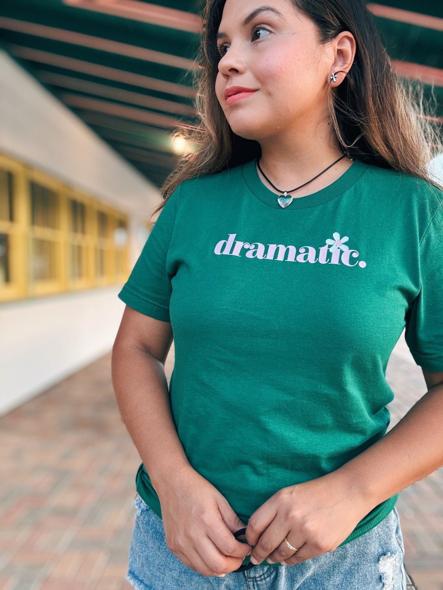 Dramatic Evergreen Cotton T-Shirt