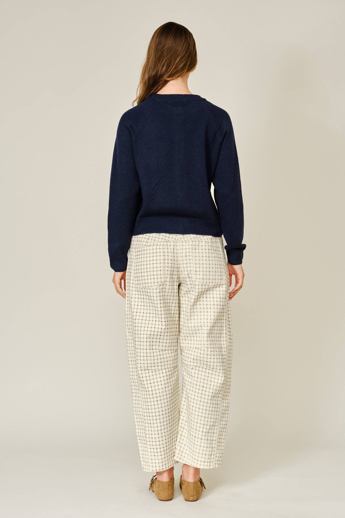 LA VICKY PLAID BARREL PANTS