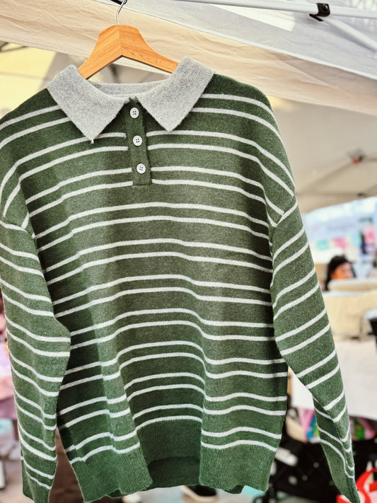 Green Fall Perfection Long Sleeve Sweater