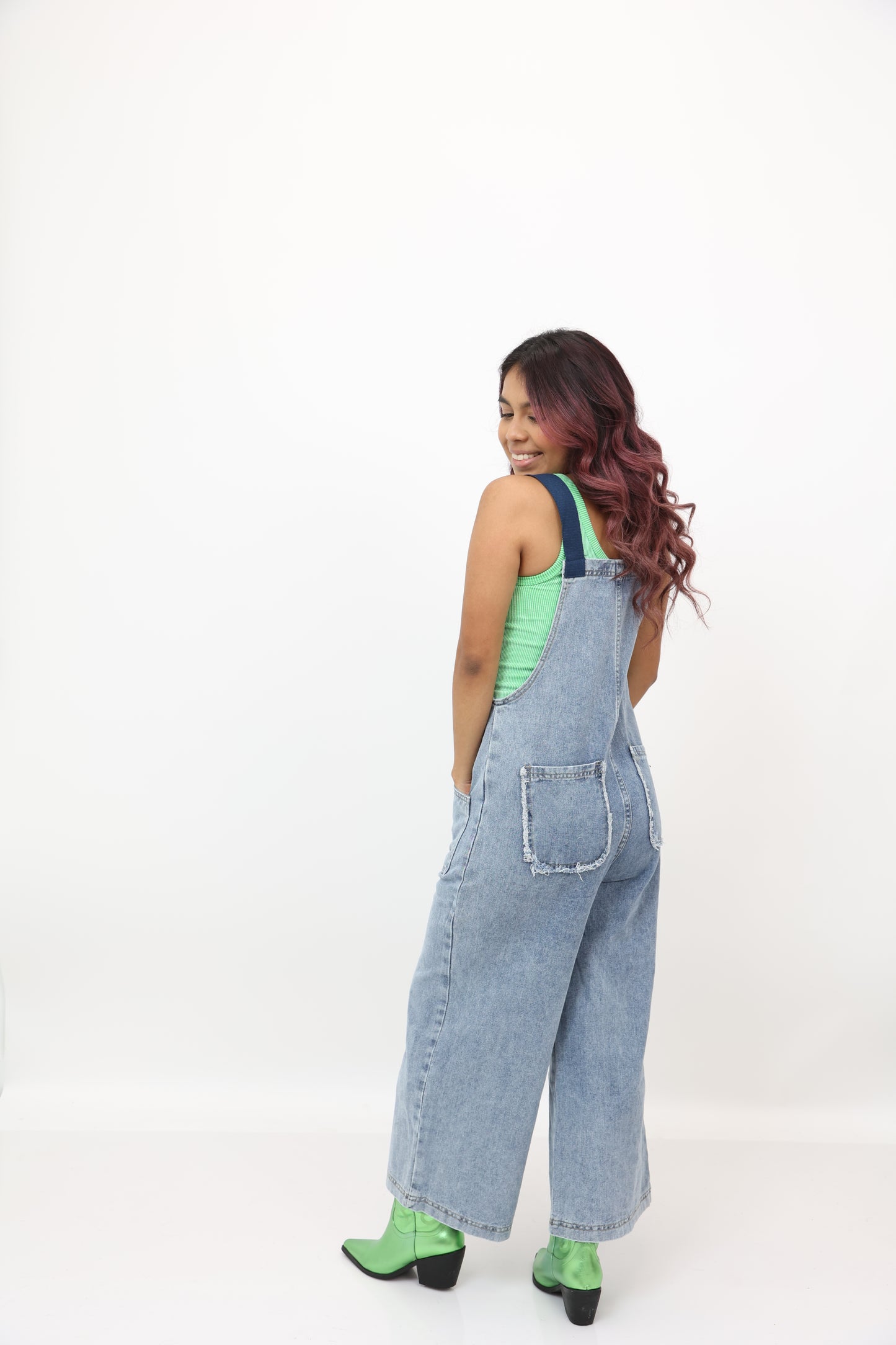 Navy Belt Strap Overalls