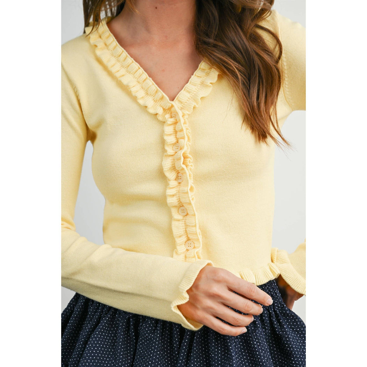 CONSENTIDA YELLOW KNIT SWEATER