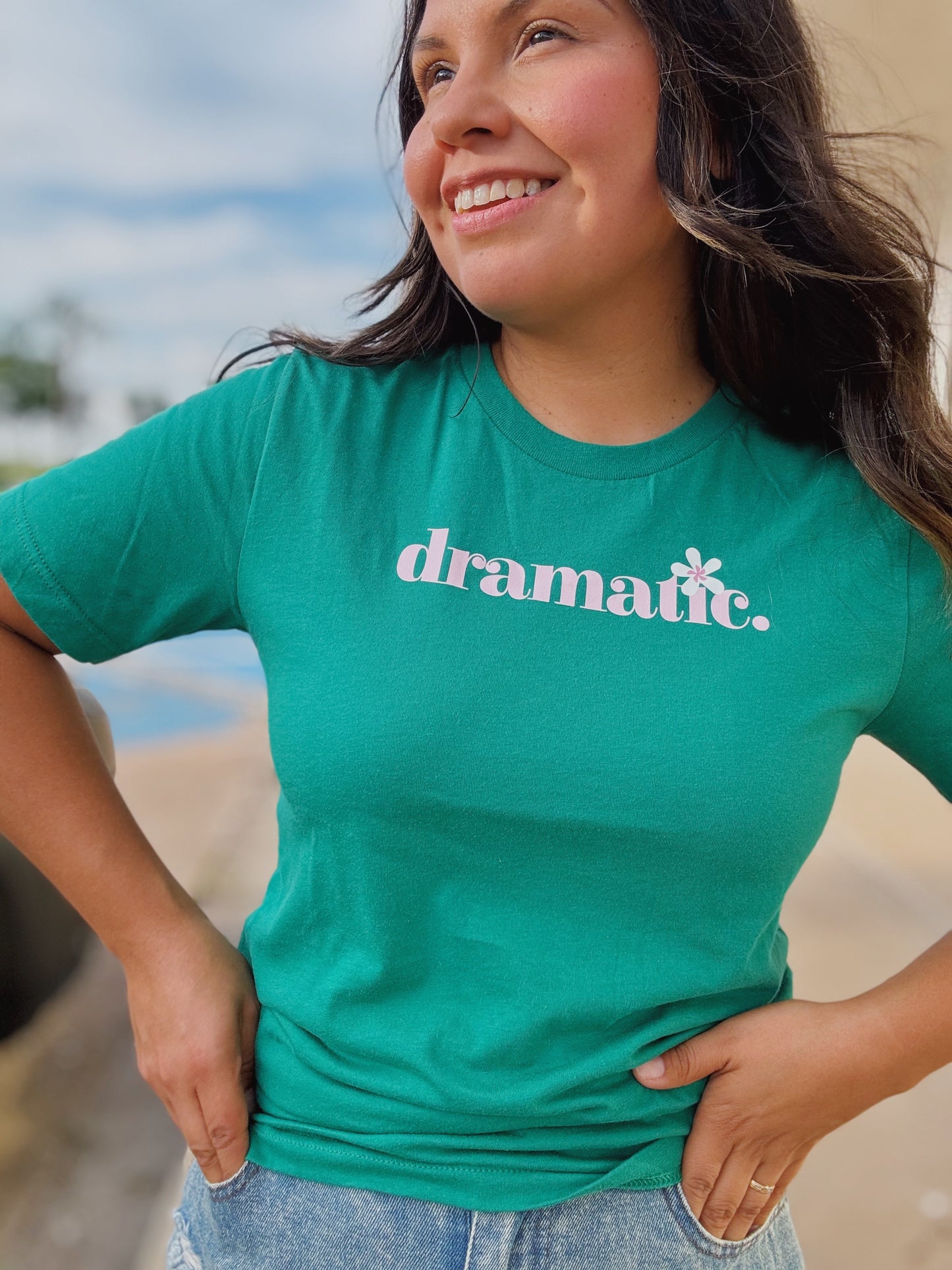 Dramatic Evergreen Cotton T-Shirt