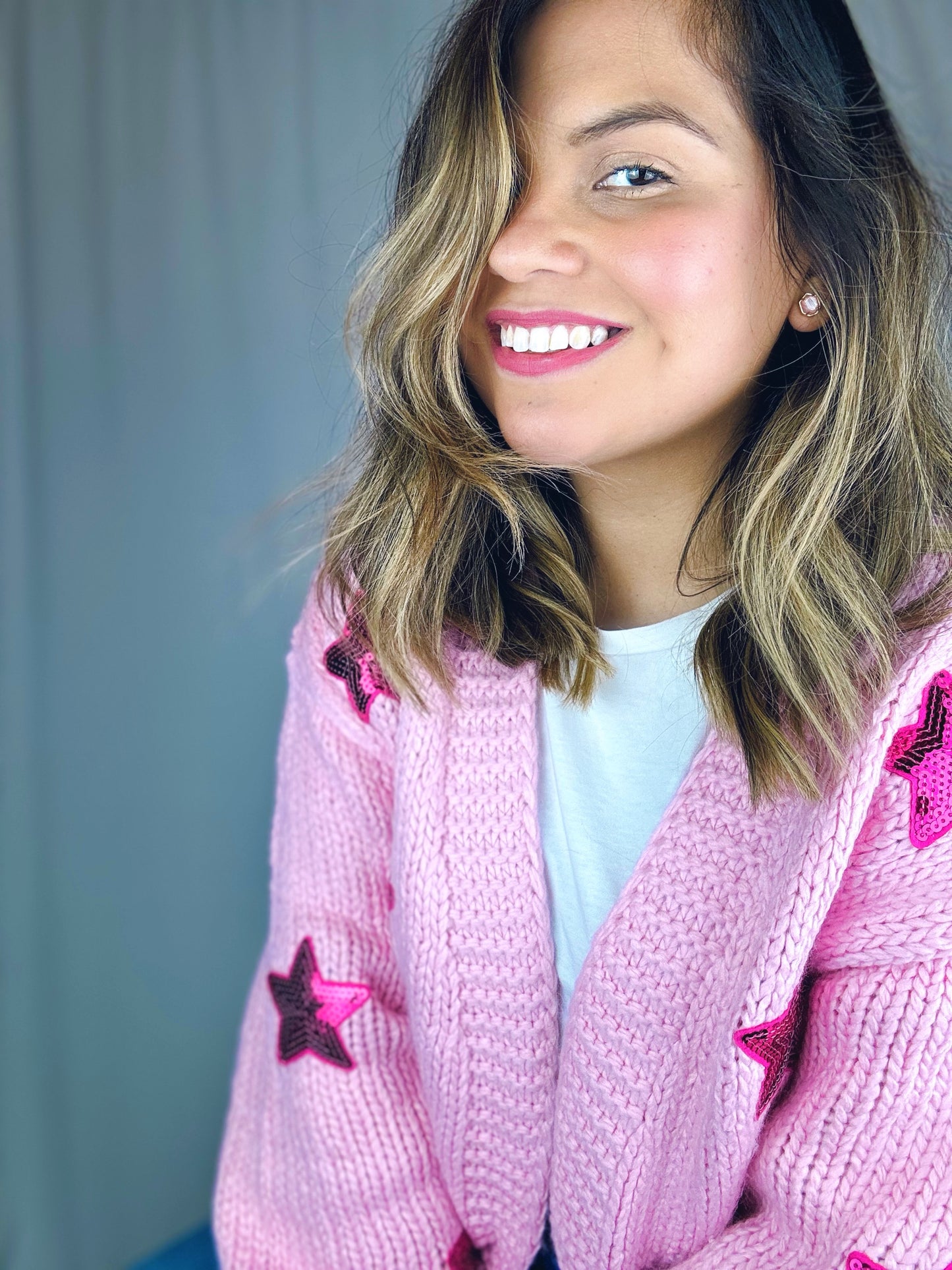 Star Patch Pink Cardigan