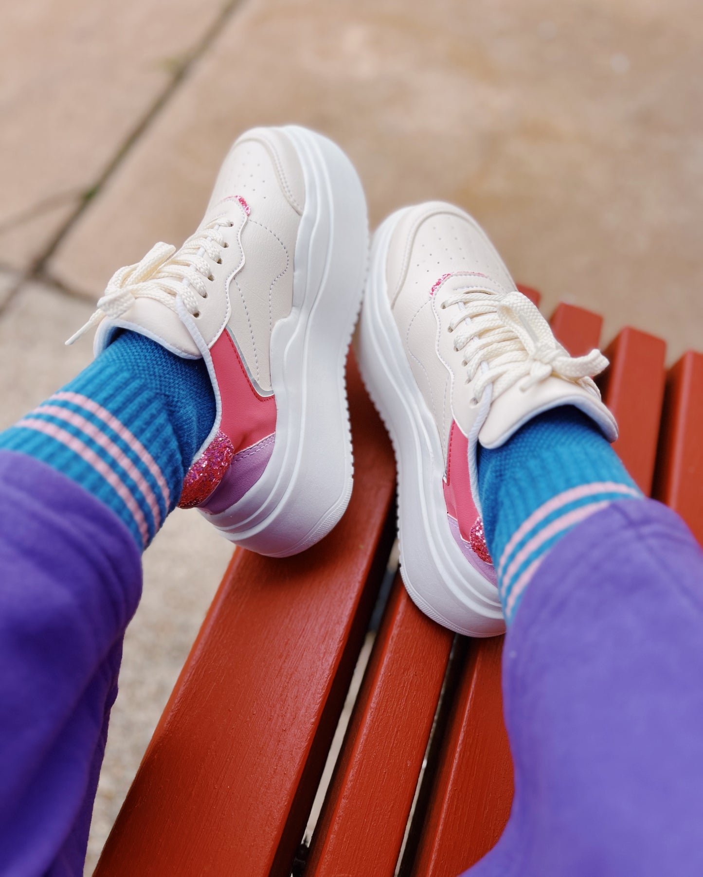 Platform Pink Off-White Sneakers