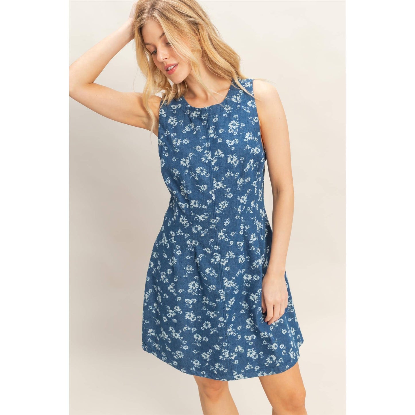 Sleeveless Floral A-Line Dress