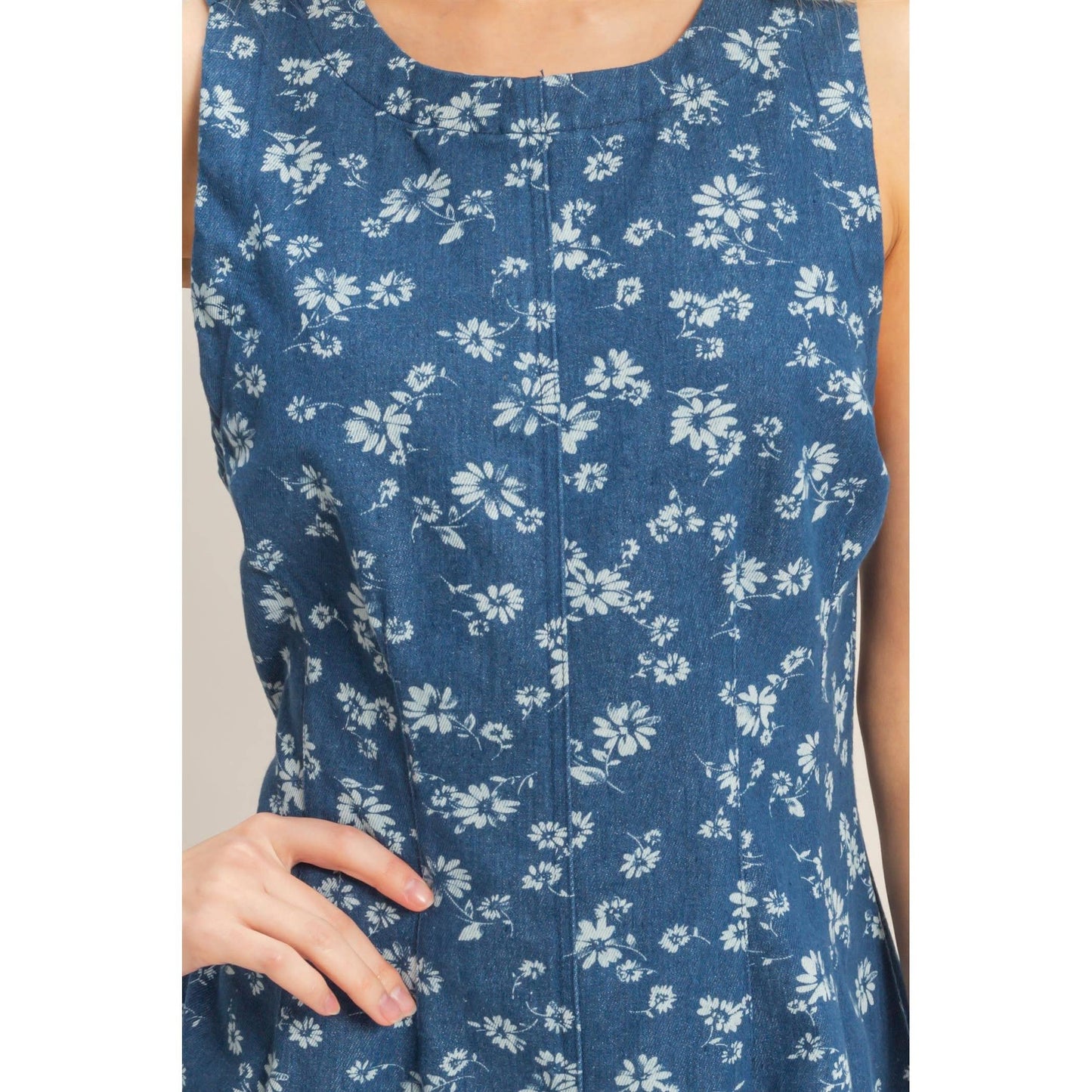Sleeveless Floral A-Line Dress