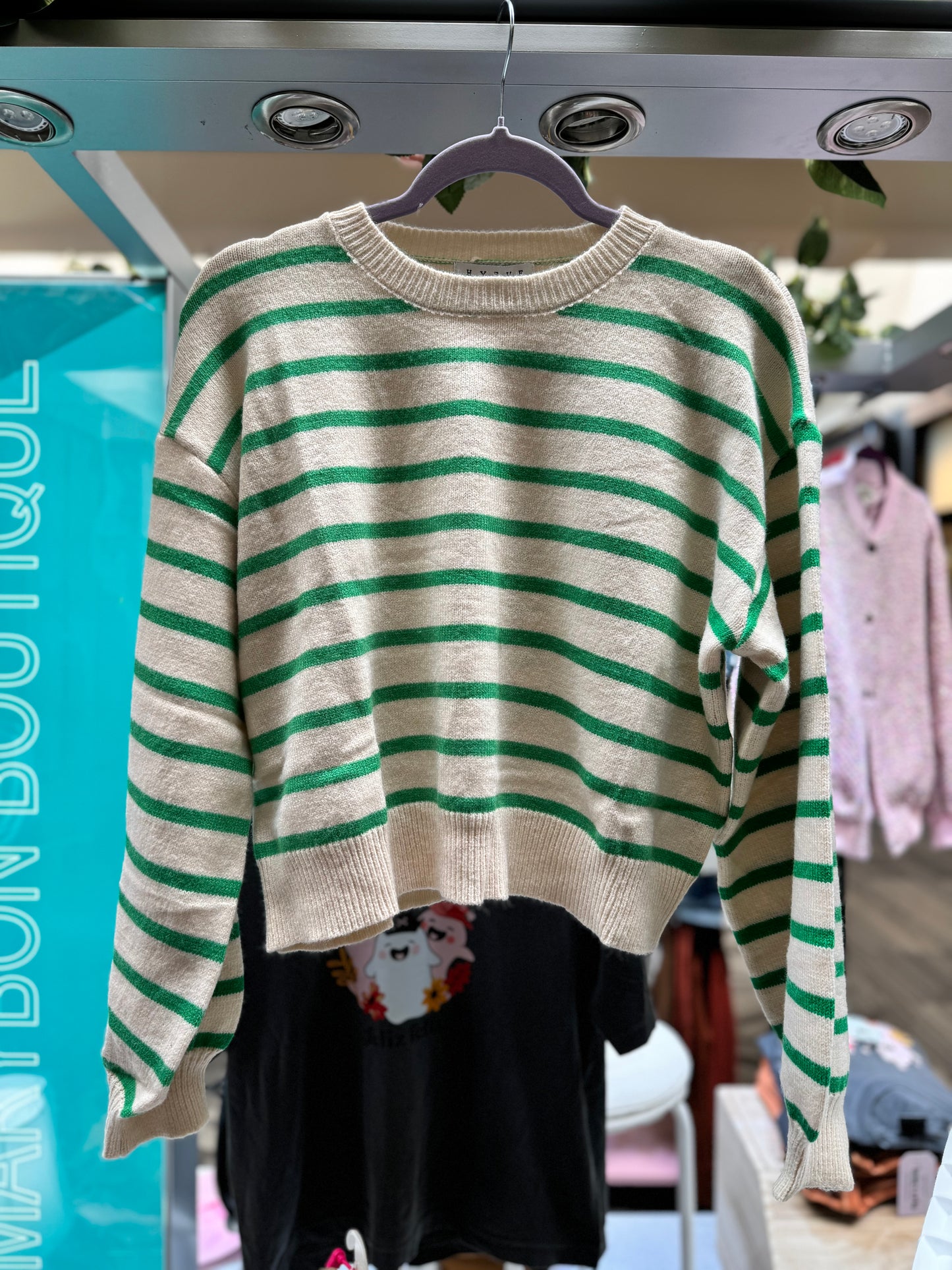 Striped Green Brunch Sunday Sweater