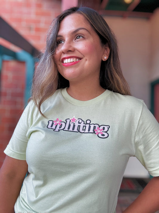 Uplifting Spring Green Cotton T-Shirt