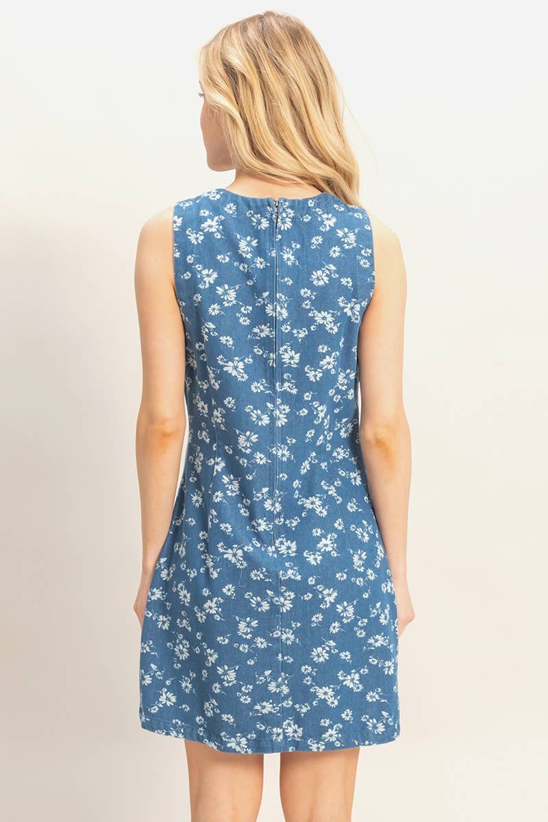 Sleeveless Floral A-Line Dress