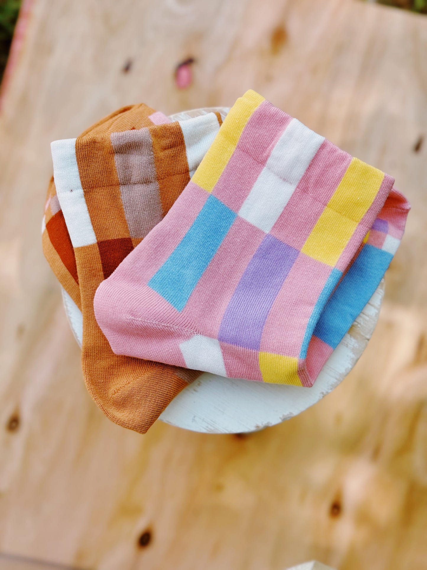 Colorblock Fun Pattern Casual Socks