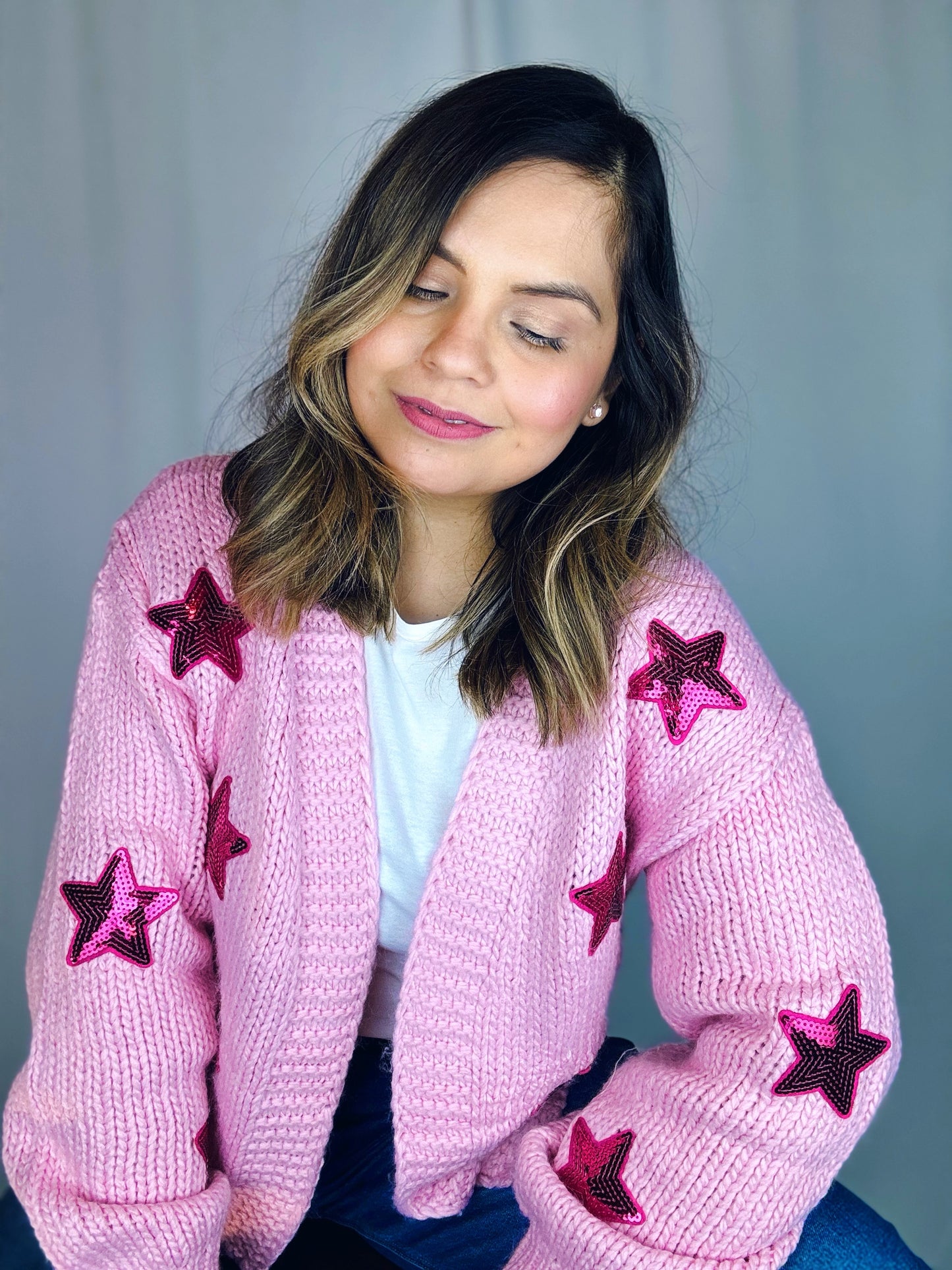 Star Patch Pink Cardigan